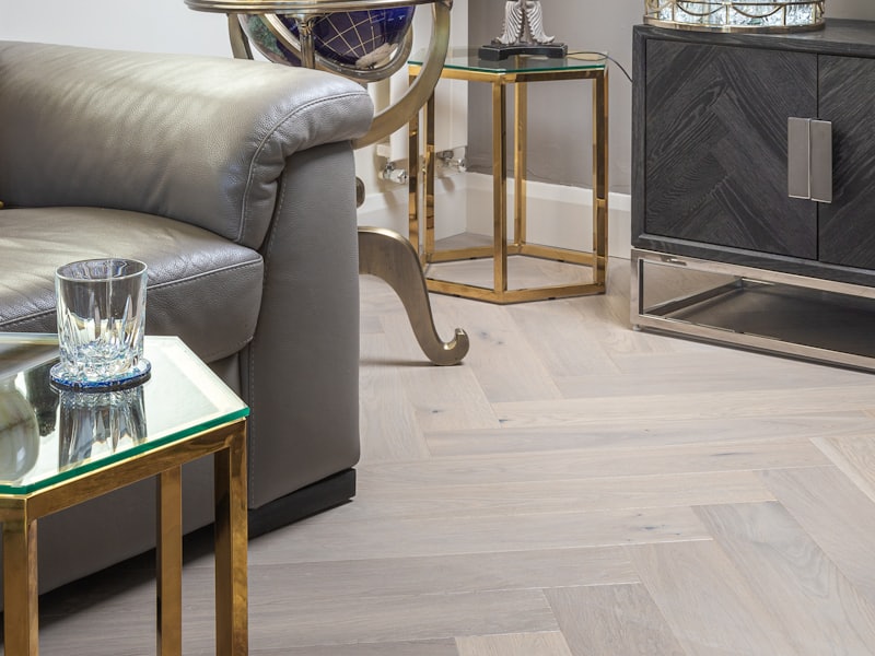 New wood flooring in a finished living room